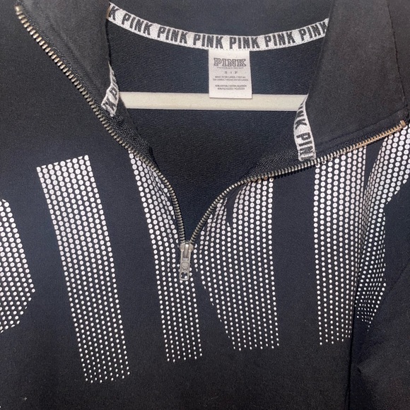 PINK Women’s Quarter Zip Pull Over Oversized Sweatshirt size Small - Picture 2 of 3